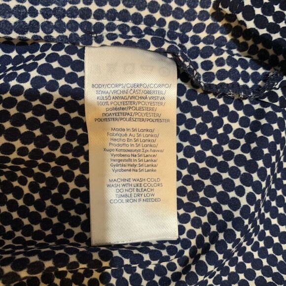 Chaps Womens Size XL Multicolor Polka Dot Button Up Shirt Blouse - Picture 6 of 7